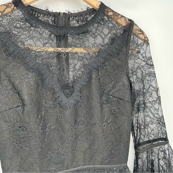 Misha Collection Lace Ruffle Trumpet Bell Sleeve‎ Blouse - Picture 3 of 16